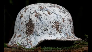 Restoration of a German helmet m 35 DD. Winter camo