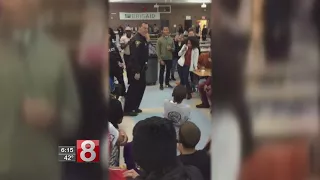 New London police officer challenges student to dance-off