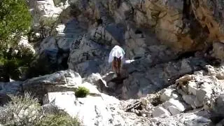 Traci Climbing the Big Falls in the San Bernardino National Forest