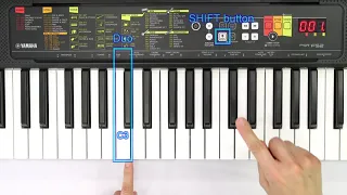 Yamaha PSR-F52 "How to use the [SHIFT] button and Functions"
