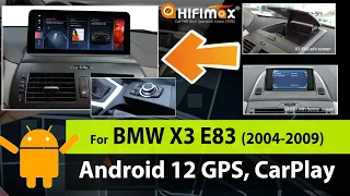 10.25 inch BMW X3 E83 Android 12 GPS Navigation screen wireless Apple Carplay Android Auto iDrive!