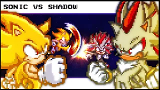 Sonic vs Shadow Jibun Rock Sprite Animation (Super Forms) - Animation by MoonGod