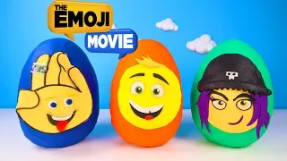 The Emoji Movie Giant Play Doh Surprise Eggs Toys with Hi-5, Jailbreak, Gene | Ellie Sparkles