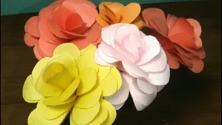 Dly how to make Rose from color paper super simple /paper flower tutorial /preschool materials