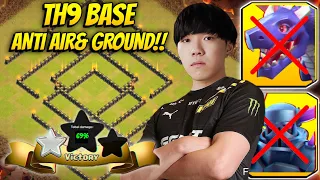 NEW BASE TH9 war base with proof, Anti 2 star, anti air and ground attack (Clash of clans)