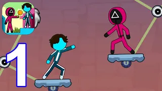 Stickman Red Boy and Blue Girl - Gameplay Walkthrough Part 1 All Levels 1 - 16 (Android,iOS)