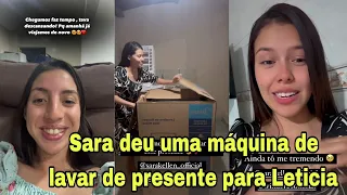 Sara kellen deu uma máquina de lavar para Leticia