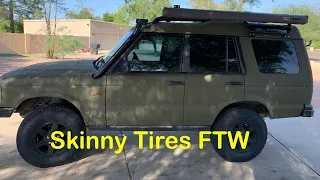 I Put Skinny Off Road Tires on my Land Rover Discovery 2 - Narrow Tires Work Well