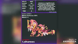 Valentines Creatures Laharpes Stats 💗💗💗(Creatures of sonaria)