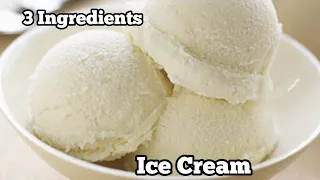 Homemade Ice Cream (only 3 - Ingredients) | Wheat Flour Ice Cream | Rich & Creamy Vanila Ice Cream