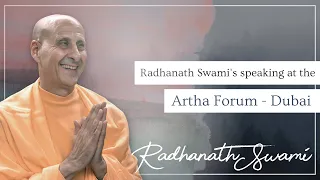 His Holiness Radhanath Swami at Artha Forum - Dubai