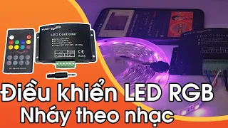 Bộ điều khiển LED RGB nháy theo nhạc 12-24VDC