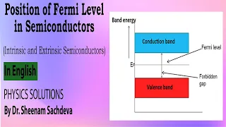 Position of Fermi Level in Semiconductors || Intrinsic and Extrinsic Semiconductors || In English