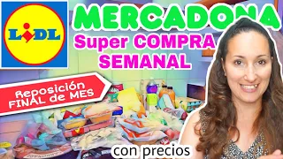 💙 SUPER COMPRA Semanal LIDL y MERCADONA/ Reposición FINAL de MES/ con precios/ Maricienta