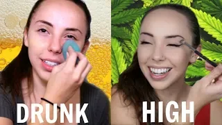 Drunk VS. High Makeup