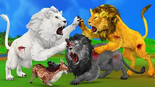 तीन शेर सोना सफेद काला शेरों की कहानी Three Lions Gold White Black Lions Hindi Kahaniya