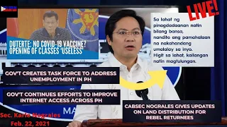 Sec. Karlo Alexei Nograles The Virtual Presser  LIVE / Feb. 23 , 2021