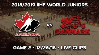 2019 IIHF World Juniors - Canada Vs Denmark 12/26/18 - Live Clips