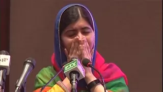 Malala Overcome with Emotion Upon Returning Home