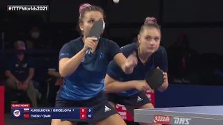 Tatiana K./Natalia G. vs Chen M./Qian T. | 2021 World Table Tennis Championships Finals | WD | R64