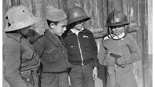 Children playing war during Spanish Civil War 1936-39