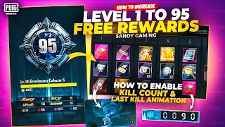 How to increase level 1 to 95 Free Material tittle | How to enable Kill count & last kill animation