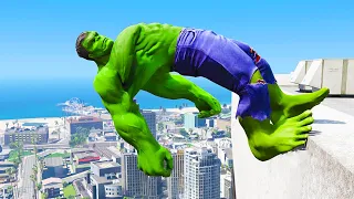 Hulk Falling off Highest Points in GTA 5 (Hulk Smash Ragdolls & Jump Fails)