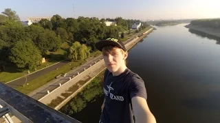 Поездка в Гомель. Залез на мост над Сожем. Заброшенный корпус больницы