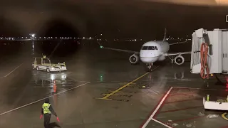 What happen at the gate after landing