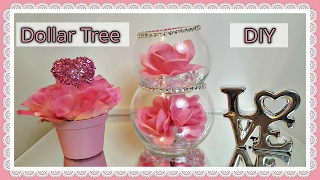 Dollar Tree DIY Valentine's Day | Glam Floral Rose Bowls Craft