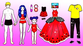 Vestir Muñecas De Papel | Miraculous Ladybug And Cat Noir Dress Up | Woa Doll En Spanish