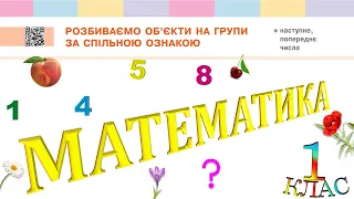 Математика 1 клас НУШ. Розбиваємо об'єкти на групи за спільною ознакою (с. 13)