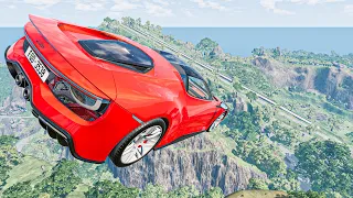 Dangerous Hill - Epic High Speed Car Jumps Crashes Fire | BeamNG Drive Monster Trucks Cars Pickups