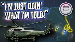 Police Helicopter Gets Too Close to POTUS in MARINE ONE [ATC audio]