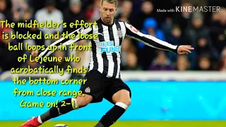 Everton 2-2 Newcastle United.Goal F. Lejeune