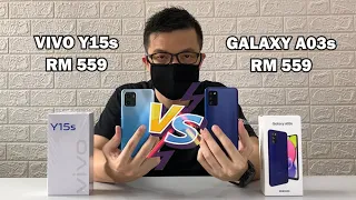 Vivo Y15s RM559 vs Samsung Galaxy A03s Rm559 Camera Spec Design Video Antutu Benchmark Comparison