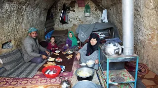 L‌ife in a  Cave and Cooking Village Style Food | Village Life of Afghanistan