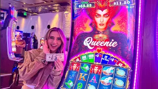 We Attempt To Hit A Queenie Slot Machine JACKPOT In Las Vegas!🎰