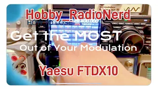 HAM Radio Yaesu FTDX10 AM TX Mic Gain Settings for 100% modulation and low, 3rd Order IMD