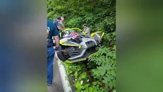 Polaris Slingshot flips on Hwy 160