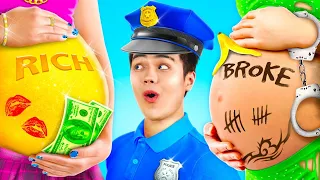 Rich vs Broke vs Giga Rich Pregnant | Funny Pregnancy Moments with Rich vs Poor Girls by RATATA COOL