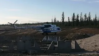 взлет вертолёта ми-8 санитарной авиации