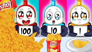 100 Layers Of Food Challenge | Baby Choo Choo Charles But They Mukbang Convenience Store | ASMR