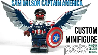 CUSTOM Sam Wilson Captain America "Winged Patriot" Minifig by Phoenix Customs