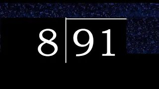 Dividir 91 entre 8 division inexacta con resultado decimal de 2 numeros con procedimiento