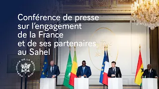 Conférence de presse sur l'engagement de la France et de ses partenaires au Sahel.