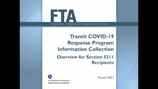 FTA COVID-19 Data Collection Webinar - Section 5311 Recipients