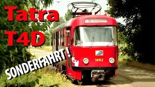 WorldOfTrams: Der rote Tatrawagen 1852 - Sonderfahrt durch Leipzig 2003