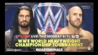 WWE Raw 16/11/2015 - Roman Reigns Vs Cesaro (WWHC Tournament-Quarterfinals) Match Card