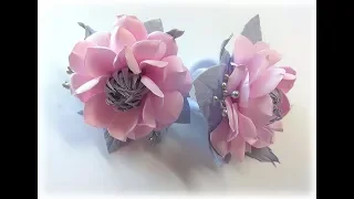 Простые Цветы из фоамирана  Резиночки для волос